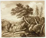 Octavius Oakley, Waterfall in Rocky Landscape