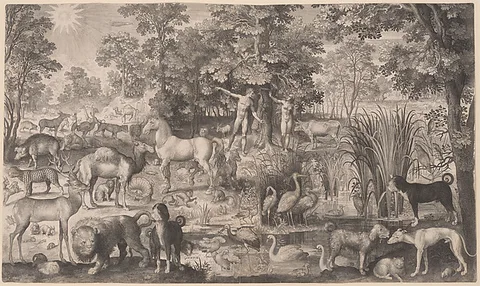 Nicolaes de Bruyn, Adam and Eve in Paradise