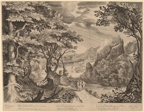 Nicolaes de Bruyn, The Disciples on the Way to Emmaus