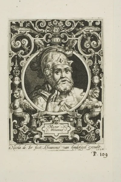 Nicolaes de Bruyn, Hector of Troy, plate one from The Nine Worthies
