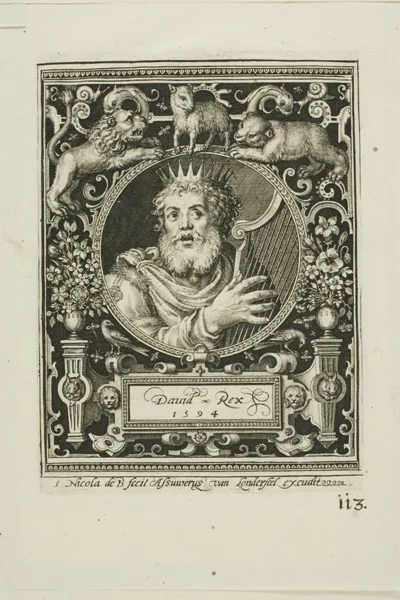 Nicolaes de Bruyn, King David, plate five from The Nine Worthies