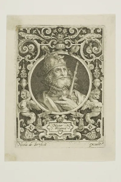 Nicolaes de Bruyn, Hector of Troy, plate one from The Nine Worthies
