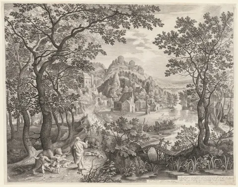 Nicolaes de Bruyn, Elisha Cursing the Children of Bethel Who Are Being Devoured by the Bears