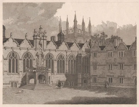 Joseph John Skelton, View of the Chapel and Hall of Oriel College