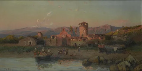 Alessandro La Volpe, A Fishermen Village by Naples