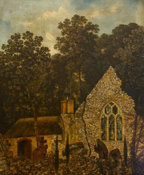 George Smith, A Monk by a Church in a Wood (The Hermitage, Goodwood)