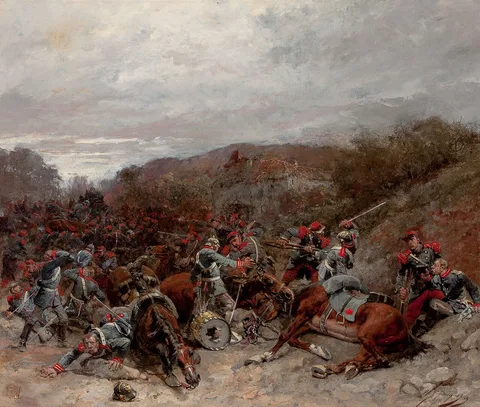 Wilfrid Constant Beauquesne, Battle Scene from the Franco-Prussian War