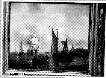 George Willem Opdenhoff, Sailboats at a Port City