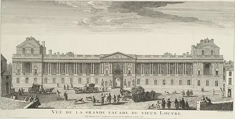 Jacques Rigaud, Vue de la Grande Façade du Vieux Louvre