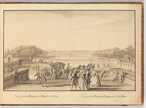 Jacques Rigaud, View from the Portico of the House to the Park at Stowe, Buckinghamshire