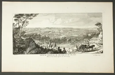 Jacques Rigaud, View of Royal Palace of Meudon and Village (Vue du Chateau de Meduon et du village), from the series Le Château de Meudon