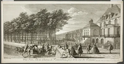 Jacques Rigaud, View of a Wing of the Palace of Fontainebleau (Vue d'une Aile du Chateau de Fontainebleau), from the series Le Château de Fontainebleau