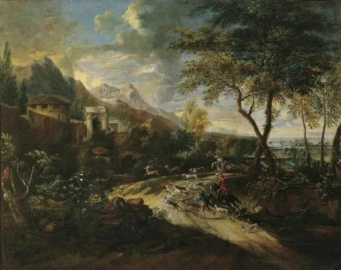 Anton Faistenberger, Deer hunt in hilly terrain