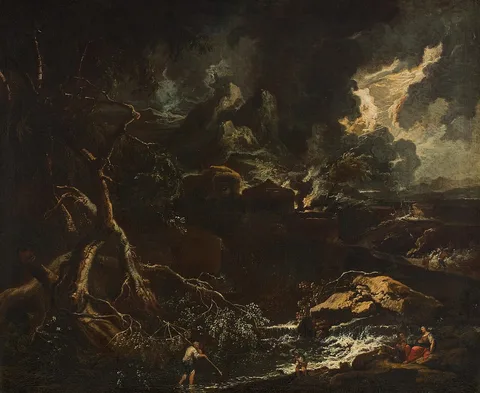 Anton Faistenberger, Landscape with thunderstorm
