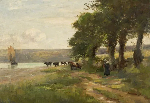 John Muirhead, Landscape with Trees and Cattle