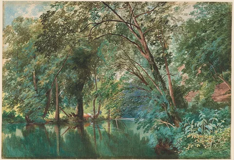 James Jackson Curnock, Trees over the River Frome at Stapleton