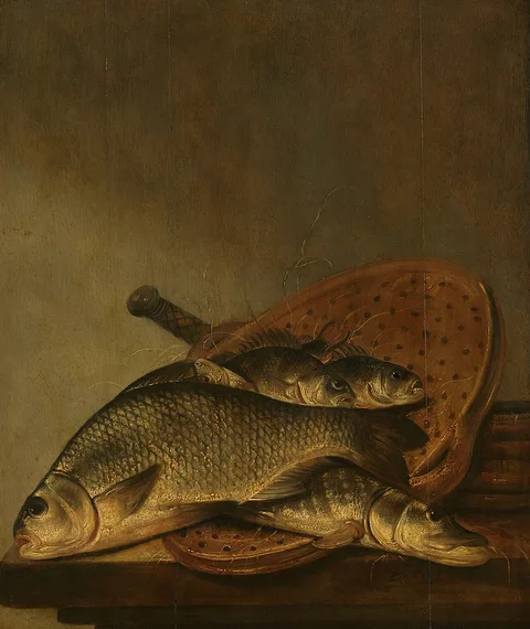 Pieter de Putter, Still life with fish