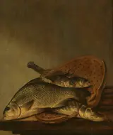 Pieter de Putter, Still life with fish
