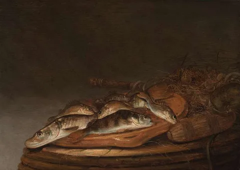 Pieter de Putter, Still Life with Pike and Perch