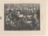 William Harcourt Hooper, An Artists' Soirée–A Sketch at the Hogarth Club, from "The Graphic," p. 489