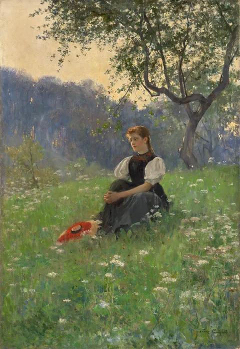 Franz Gräßel, Gutach Woman in a Meadow