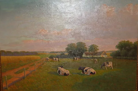 Alfred Larsen, Seven cows in a field.