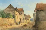 Karl Lafite, Village Road with many decorative figures