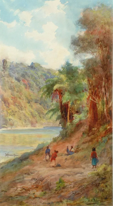 Charles Worsley, Whanganui River near the Houseboat
