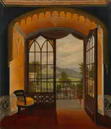 Ferdinand Zschäck, View from the Window in the Corridor of the Rosenau