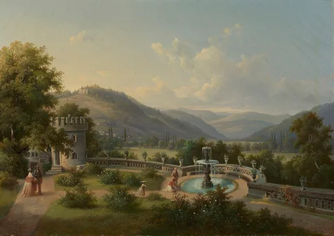 Ferdinand Zschäck, Terrace at the Rosenau