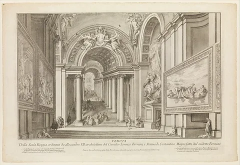 Giovanni Ottaviani, View of the Scala Reggia ordered by Alesandro VII (Vedute Della Scala Reggia ordinata da Alesandro VII)