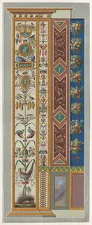 Giovanni Ottaviani, Pilaster: Porcupine at base of tree, from "Loggie di Rafaele nel Vaticano"