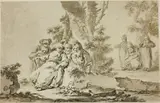 Tiberius Dominikus Wocher, Figures in Oriental Costume in a Landscape