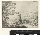 Cornelis Matthieu, Landschap met een brug en een toren