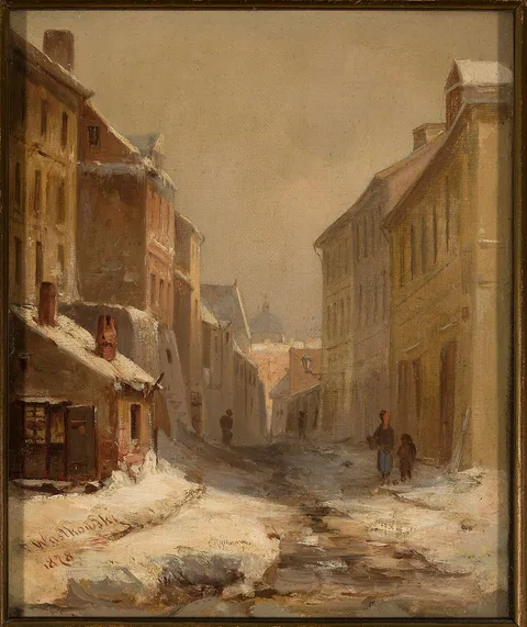 Franciszek Wastkowski, Old Warsaw in winter – Brzozowa Street