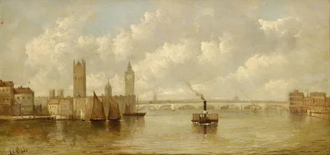 Alfred Henry Vickers, View of the New Houses of Parliament from the River, 1860–1870