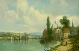 Alfred Henry Vickers, River Scene with Figures