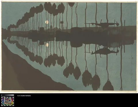 Bernard Boutet de Monvel, Canal by moonlight
