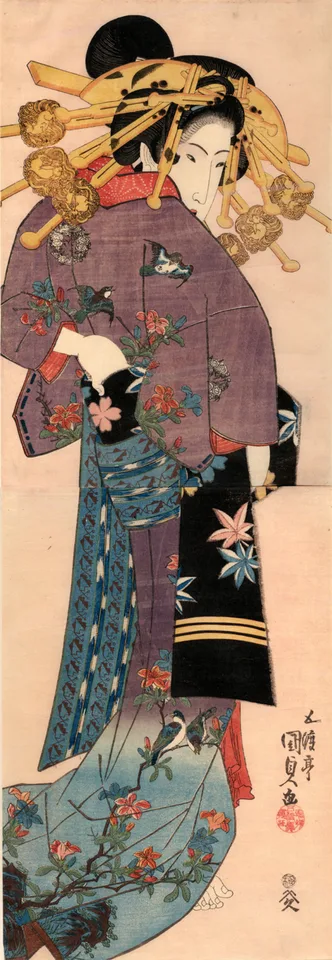 Toyokuni III, A standing Bijin