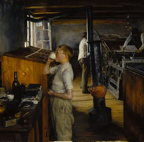 Charles Frederick Ulrich, The Village Printing Shop, Haarlem, Holland