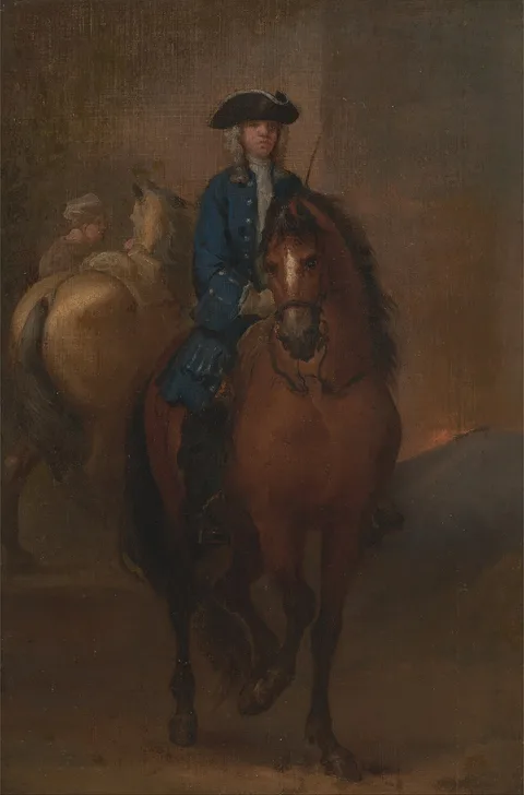 John Vanderbank, A Young Gentleman Riding a Schooled Horse