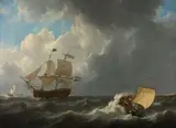 Johannes Christiaan Schotel, Ships on a Stormy Sea