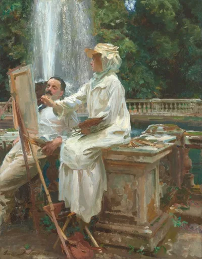 Ra John Singer Sargent, The Fountain, Villa Torlonia, Frascati, Italy