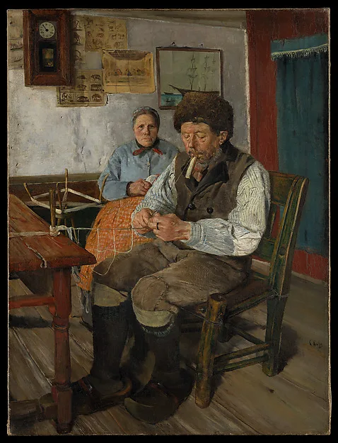 Christian Elevarbeid Krohg, The Net Mender (Garnbinderen)