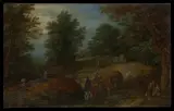 Jan Brueghel d.Ä., Landscape with Travelers on a Woodland Path