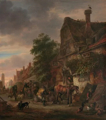 Isaack van Ostade, Workmen before an Inn