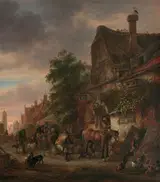 Isaack van Ostade, Workmen before an Inn