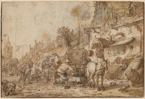 Isaack van Ostade, Workmen before an Inn