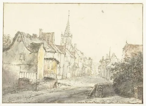 Isaack van Ostade, A Street in a Village or Town