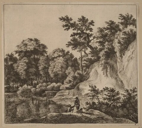 Jan Hackaert, Landscape with River and Rock
